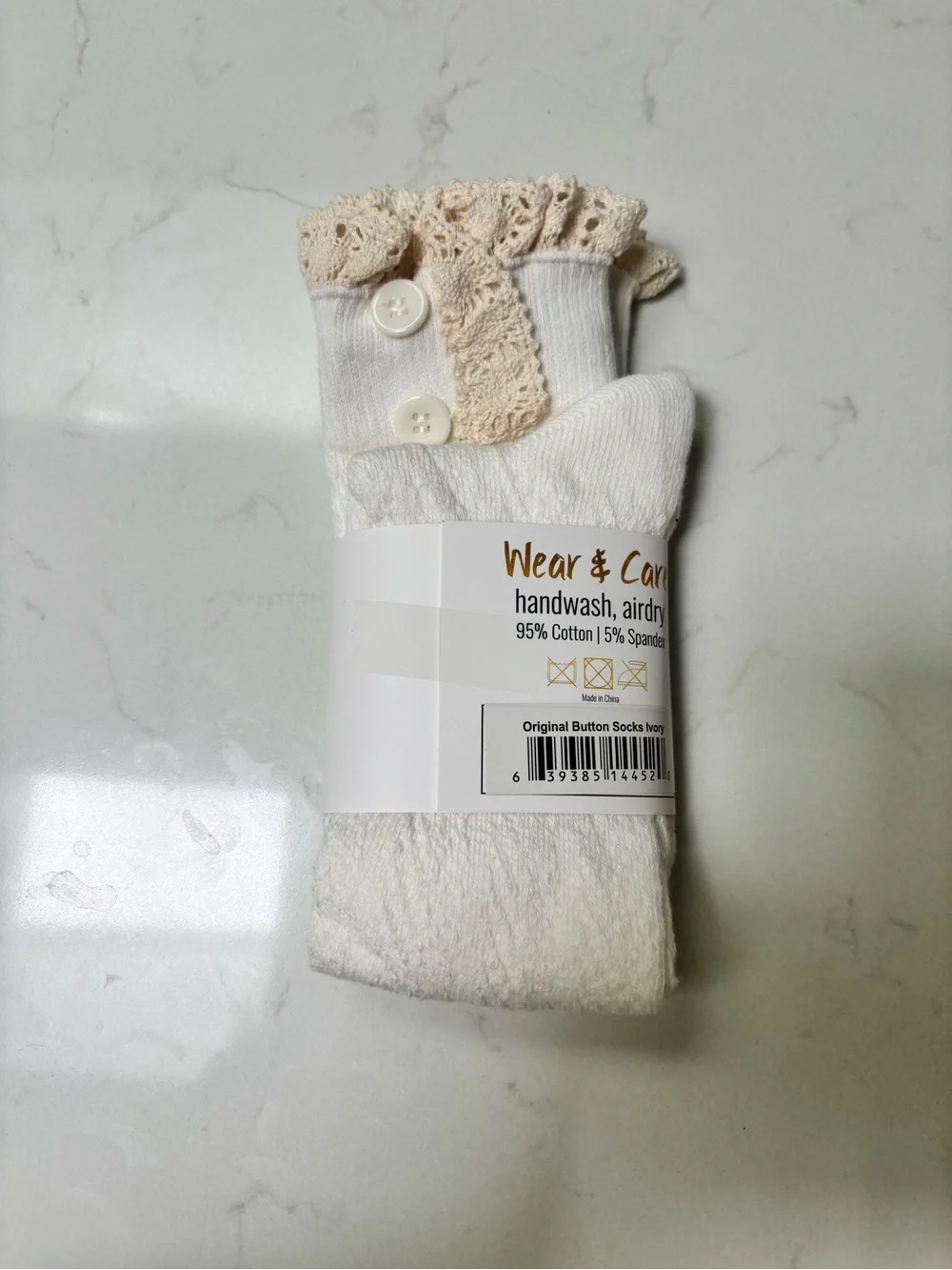 Cream Knit Boot Socks